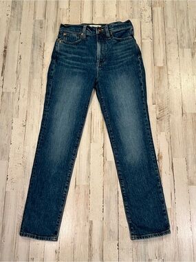 Madewell The Perfect Vintage Jeans 26 High Rise Straight Leg Dark Wash